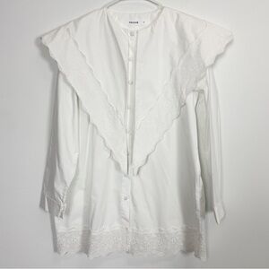 Touche Prive Button Up Top Womens 42 US 10 Cream Cotton Blend